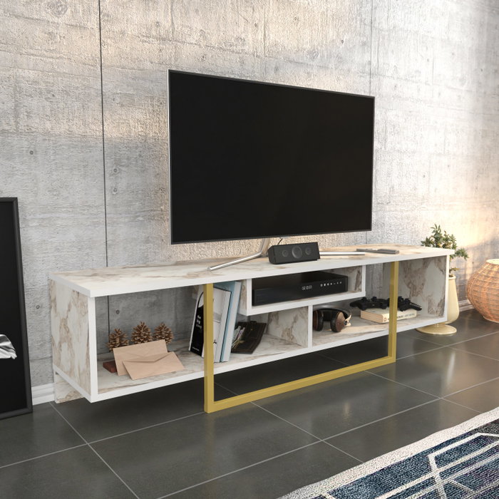 Hanah Home Asal 150 - Gold, Ephesus Soporte de TV Oro y Blanco Hanah Home Asal 150 - Gold, Ephesus Soporte de TV Oro y Blanco